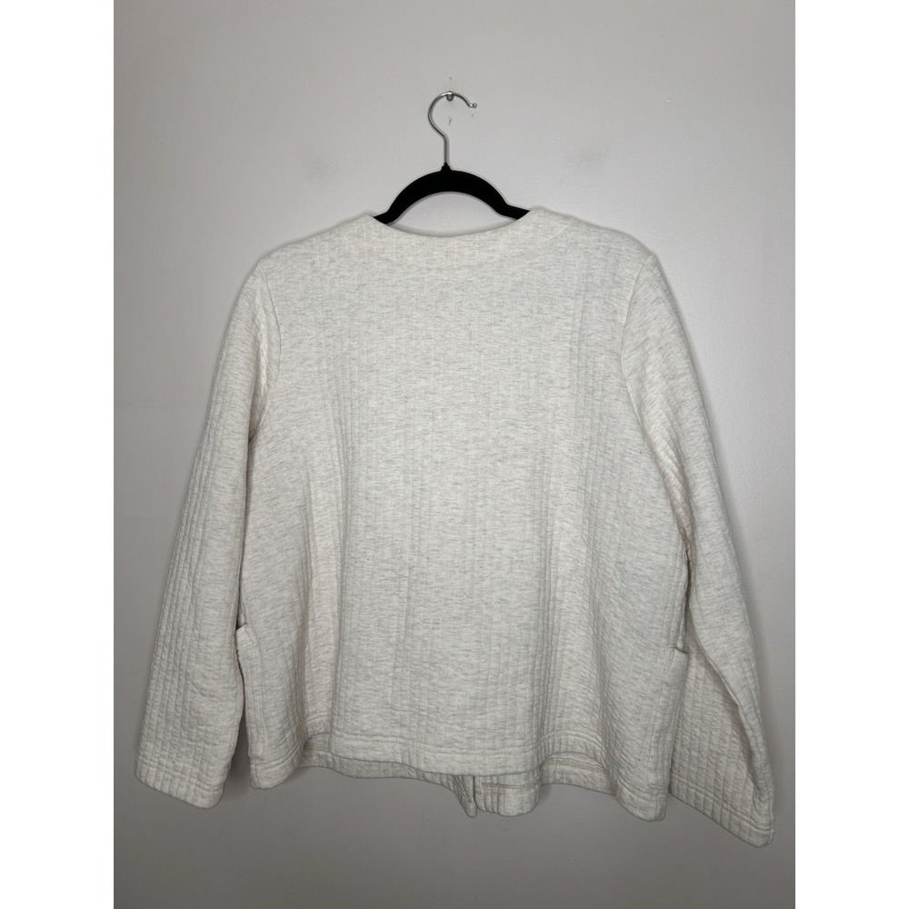 Pure Jill Jacket Women's Oatmeal Cotton Quilted Travel Career Preppy Size Large - Picture 10 of 10